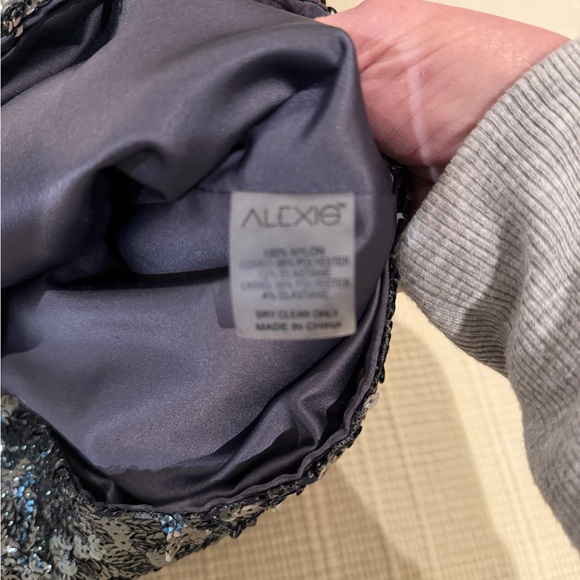 ALEXIS  Shorts Romper Heavy Sequin Strapless Black Sparkle Size XS - Picture 8 of 8